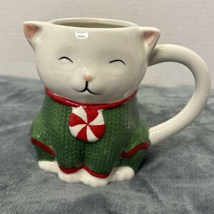 Boston Warehouse Trading Co.  Cat / Kitty In Christmas Sweater 16oz Mug